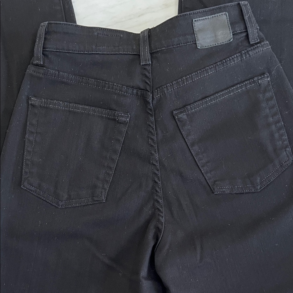 Ag Adriano Goldschmied Black Ultra High Rise Wide leg DEVEN Jeans - Picture 7 of 9